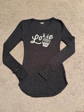 Old Navy Black Long Sleeve 'Love' Graphic Tee